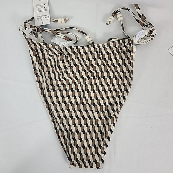 NWT CupShe Halter Bikini Top (M) & Bottoms (L) Set Geometric Browns Sz M&L - Picture 7 of 8